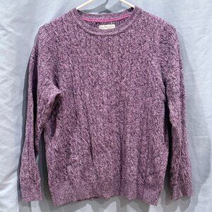 EUC Kim Rogers Marled Purple Cable Sweater PM